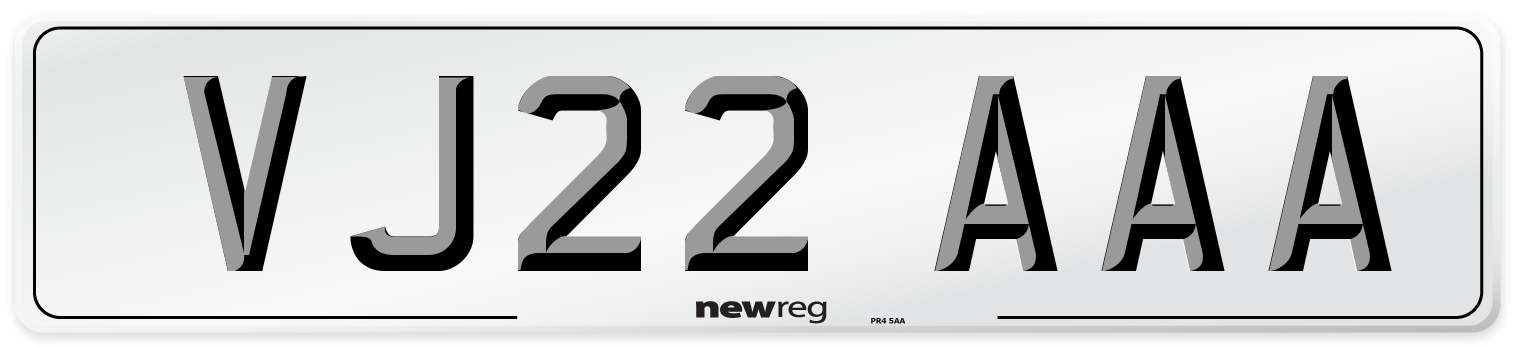 VJ22 AAA Number Plate from New Reg